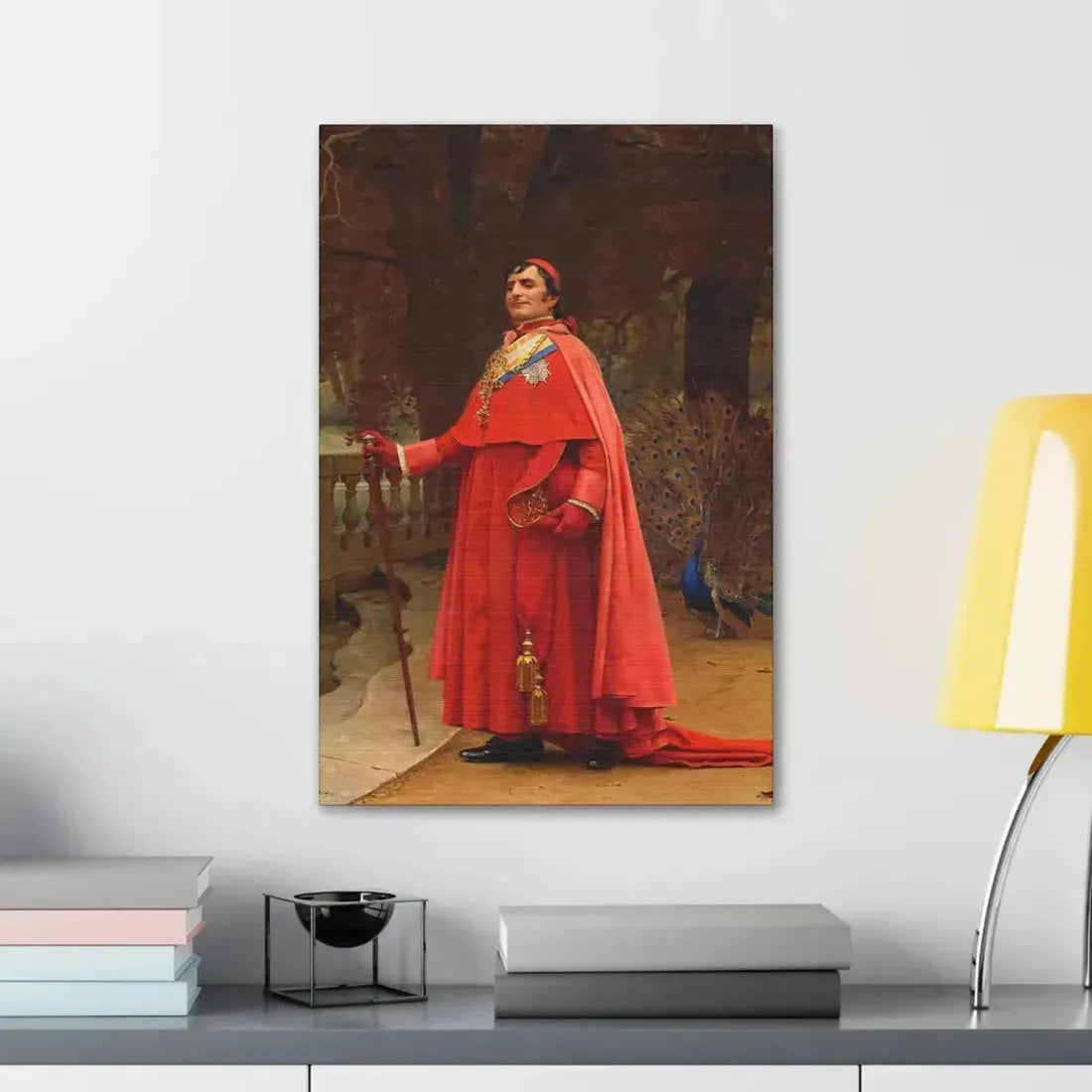 Jehan Georges Vibert (1840-1902) The Preening Peacock - Canvas Wall Art - The Sticker Space