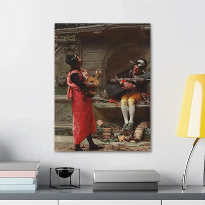 Jehan Georges Vibert (1840-1902) The Serenade - Canvas Wall Art - The Sticker Space