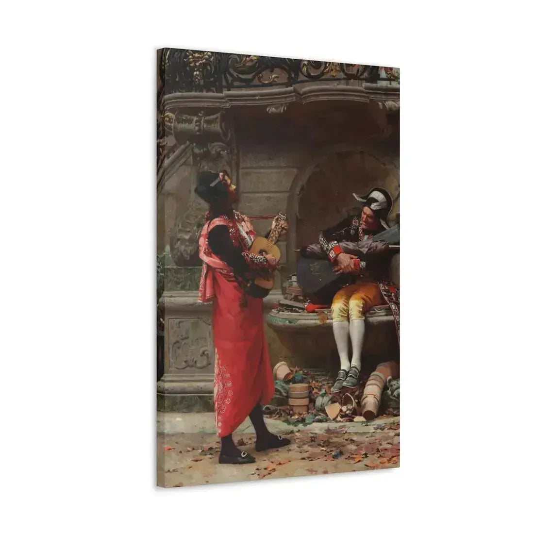Jehan Georges Vibert (1840-1902) The Serenade - Canvas Wall Art - The Sticker Space