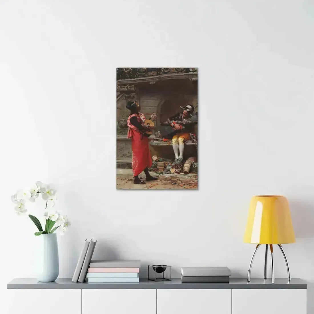 Jehan Georges Vibert (1840-1902) The Serenade - Canvas Wall Art - The Sticker Space