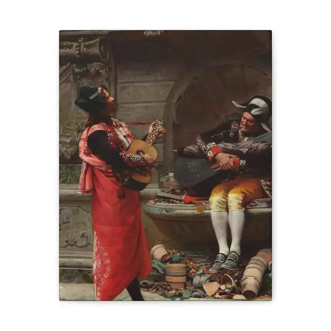 Jehan Georges Vibert (1840-1902) The Serenade - Canvas Wall Art - The Sticker Space