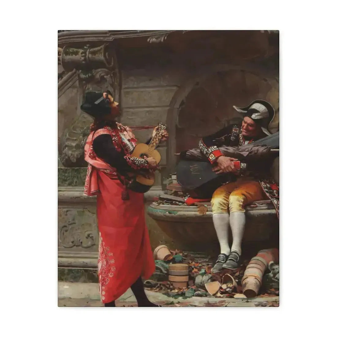 Jehan Georges Vibert (1840-1902) The Serenade - Canvas Wall Art - The Sticker Space