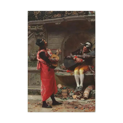 Jehan Georges Vibert (1840-1902) The Serenade - Canvas Wall Art - The Sticker Space