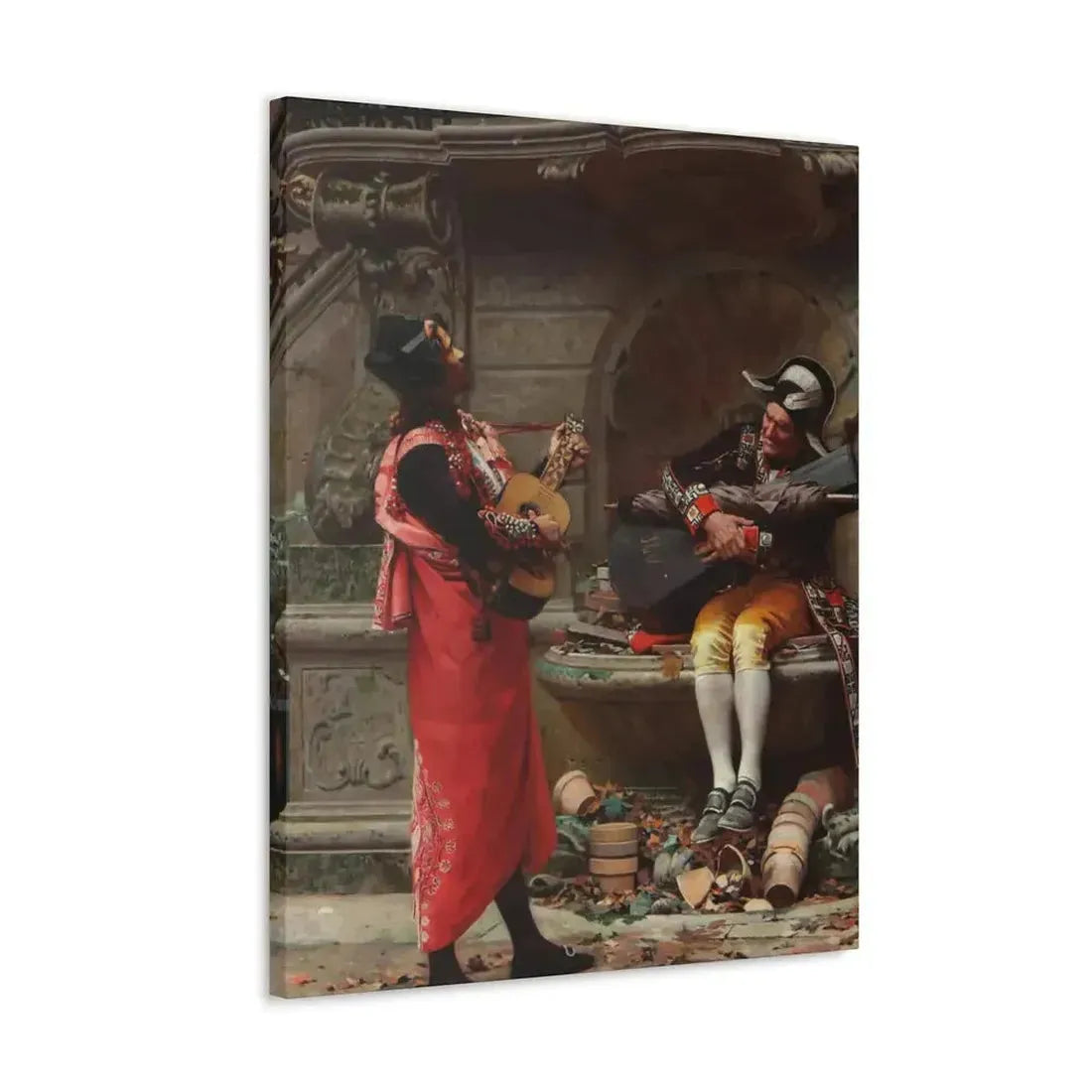 Jehan Georges Vibert (1840-1902) The Serenade - Canvas Wall Art - The Sticker Space