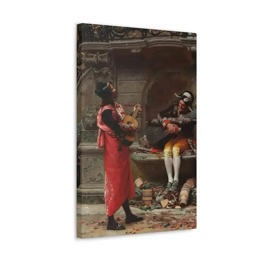 Jehan Georges Vibert (1840-1902) The Serenade - Canvas Wall Art - The Sticker Space