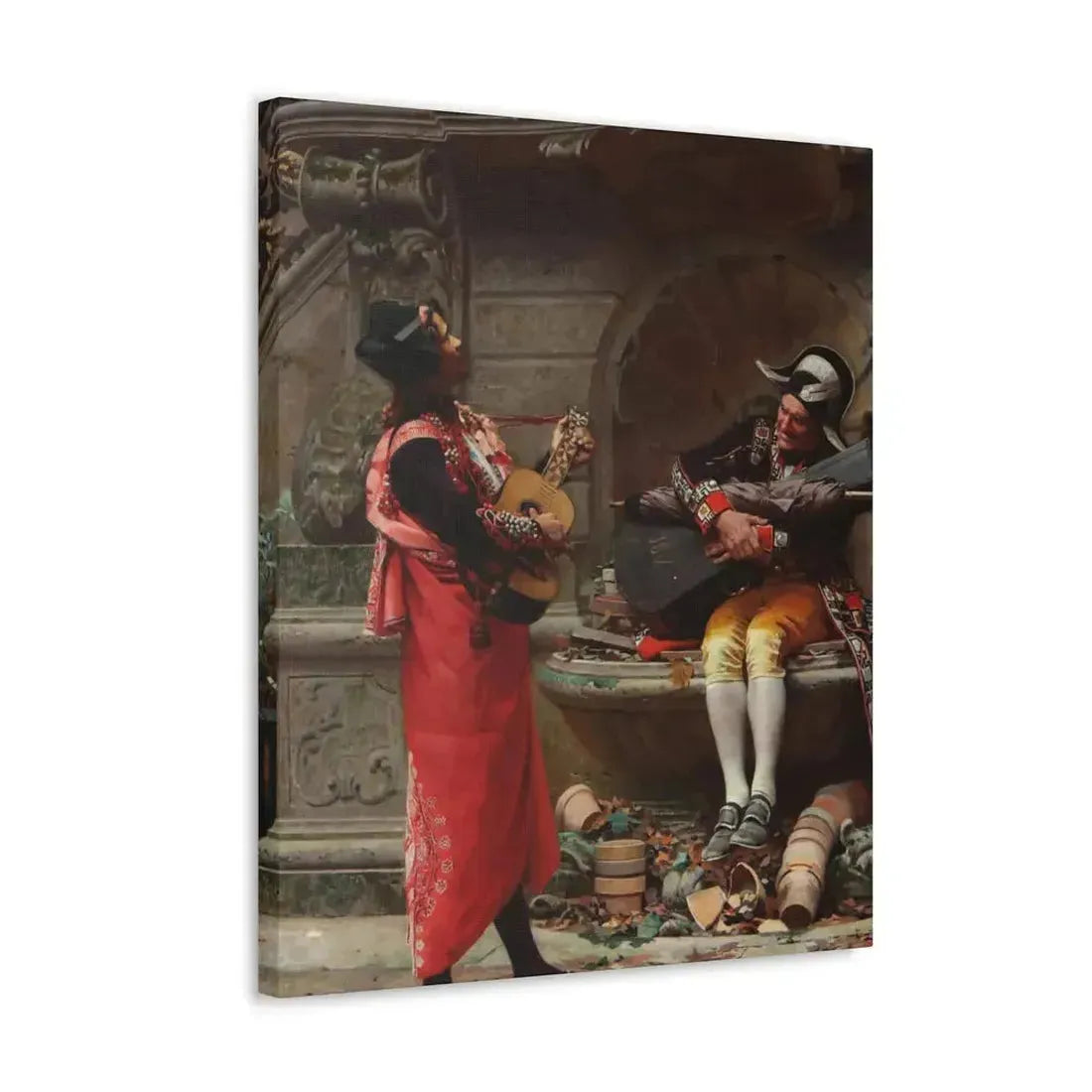 Jehan Georges Vibert (1840-1902) The Serenade - Canvas Wall Art - The Sticker Space