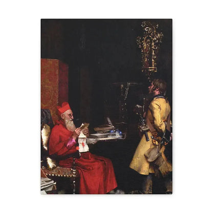 Jehan Georges Vibert (1840-1902) The State Secret 1875 - Canvas Wall Art 12″ x 16″ 1.25" - The Sticker Space