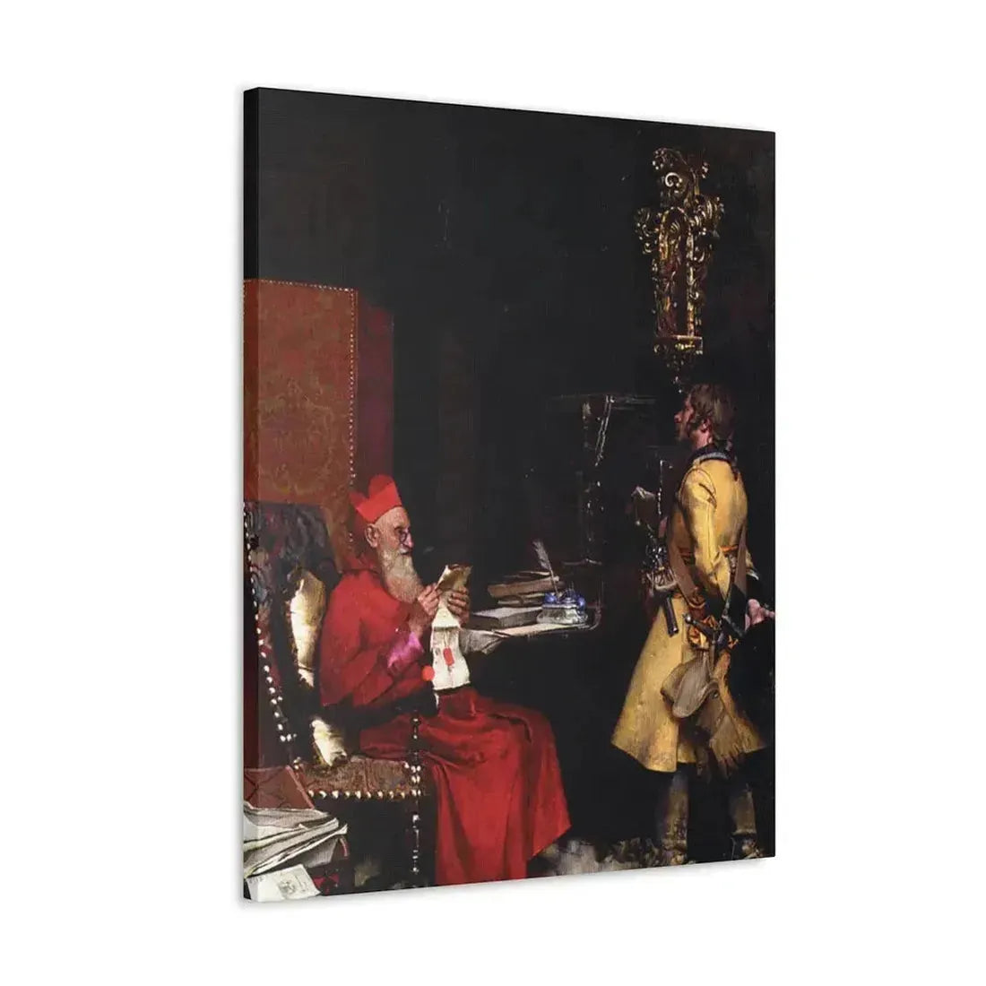 Jehan Georges Vibert (1840-1902) The State Secret 1875 - Canvas Wall Art - The Sticker Space