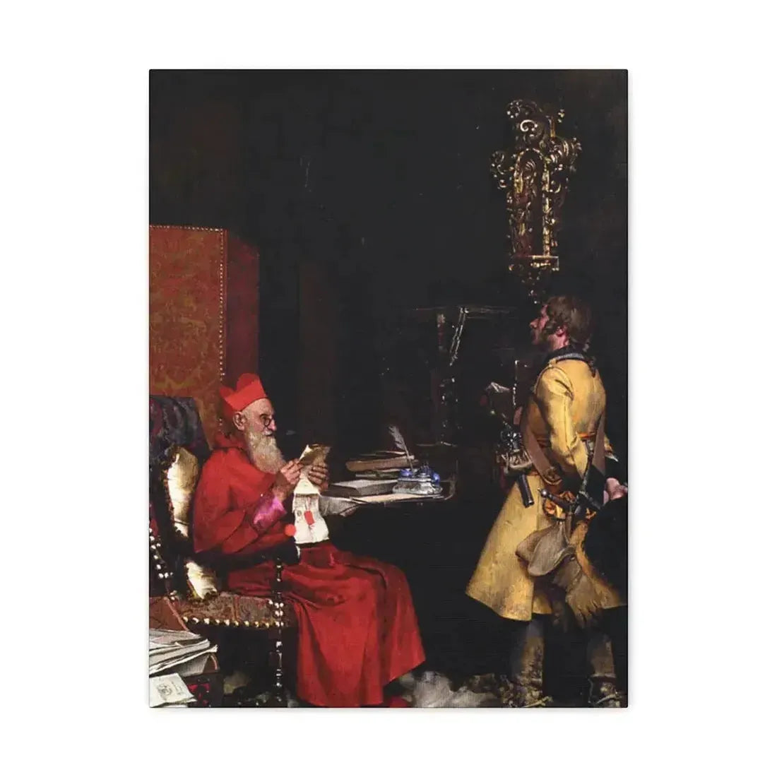 Jehan Georges Vibert (1840-1902) The State Secret 1875 - Canvas Wall Art - The Sticker Space