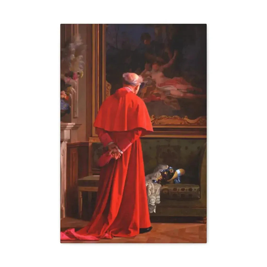 Jehan Georges Vibert (1840-1902) The View - Canvas Wall Art 16″ x 24″ 1.25" - The Sticker Space