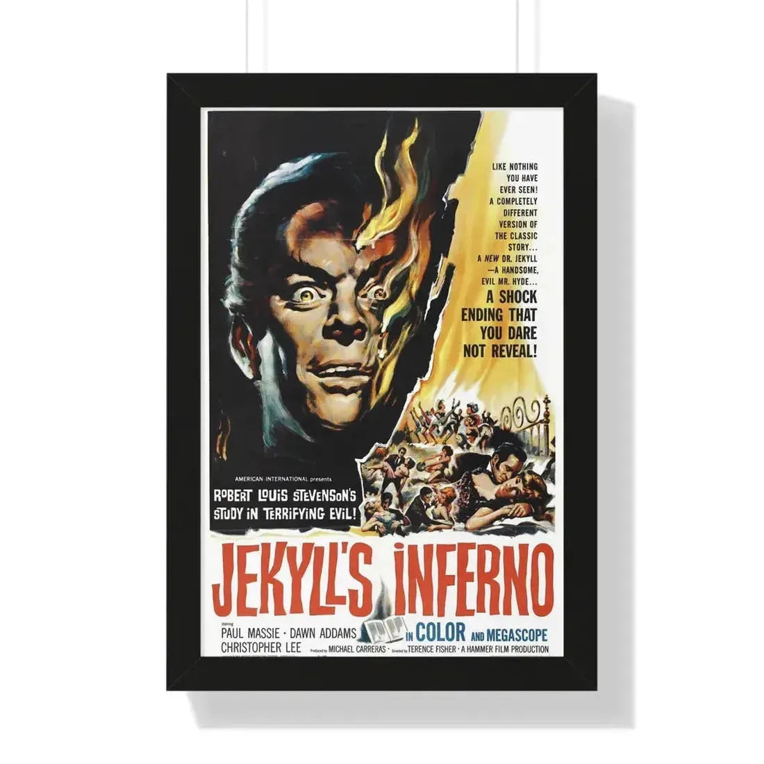 JEKYLL'S INFERNO (THE TWO FACES OF DR. JEKYLL) 1960 - Framed Movie Poster 16″ x 24″ Black - The Sticker Space