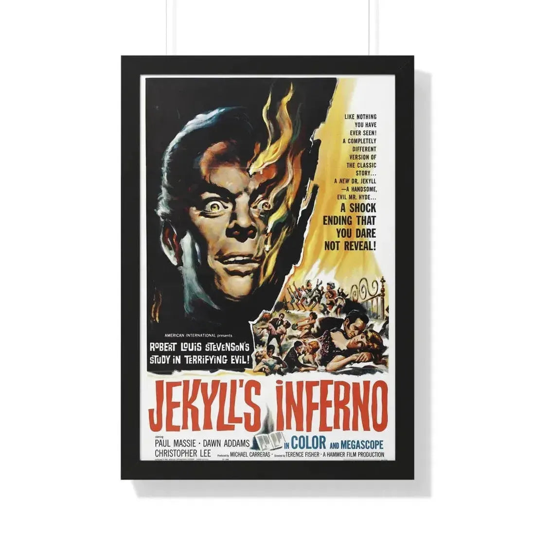 JEKYLL'S INFERNO (THE TWO FACES OF DR. JEKYLL) 1960 - Framed Movie Poster 20" x 30" Black - The Sticker Space