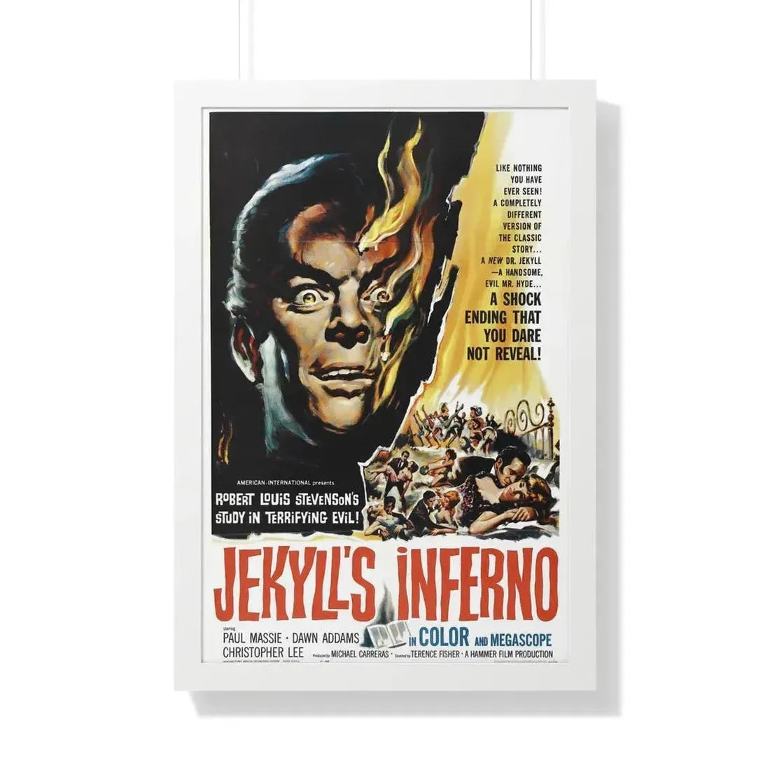 JEKYLL'S INFERNO (THE TWO FACES OF DR. JEKYLL) 1960 - Framed Movie Poster 20" x 30" White - The Sticker Space