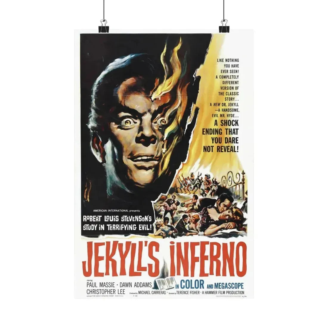JEKYLL'S INFERNO (THE TWO FACES OF DR. JEKYLL) 1960 - Paper Movie Poster 12″ x 18″ Matte - The Sticker Space