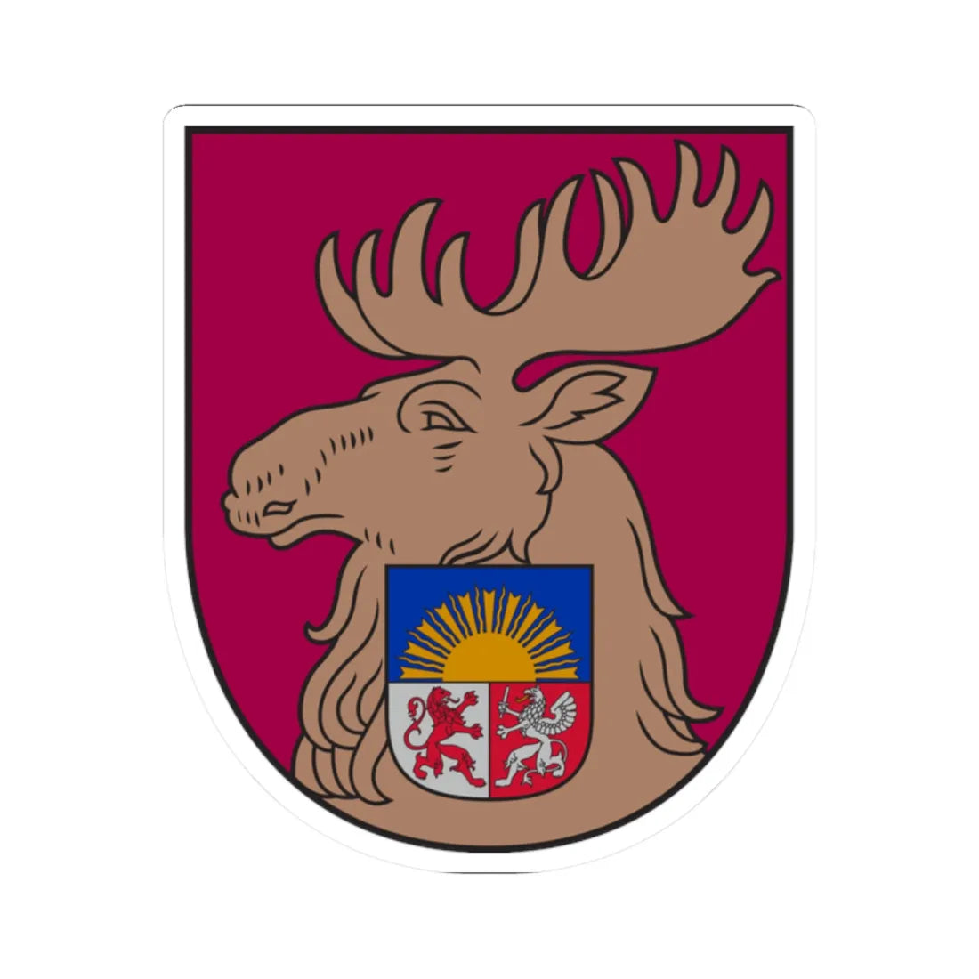 Jelgava COA small (Latvia) (Coat of Arms) STICKER Vinyl Kiss-Cut Decal 2 Inch White - The Sticker Space