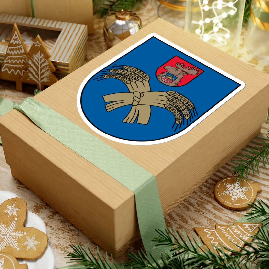 Jelgavas apriņķa ģerbonis (Latvia) (Coat of Arms) STICKER Vinyl Kiss-Cut Decal - The Sticker Space