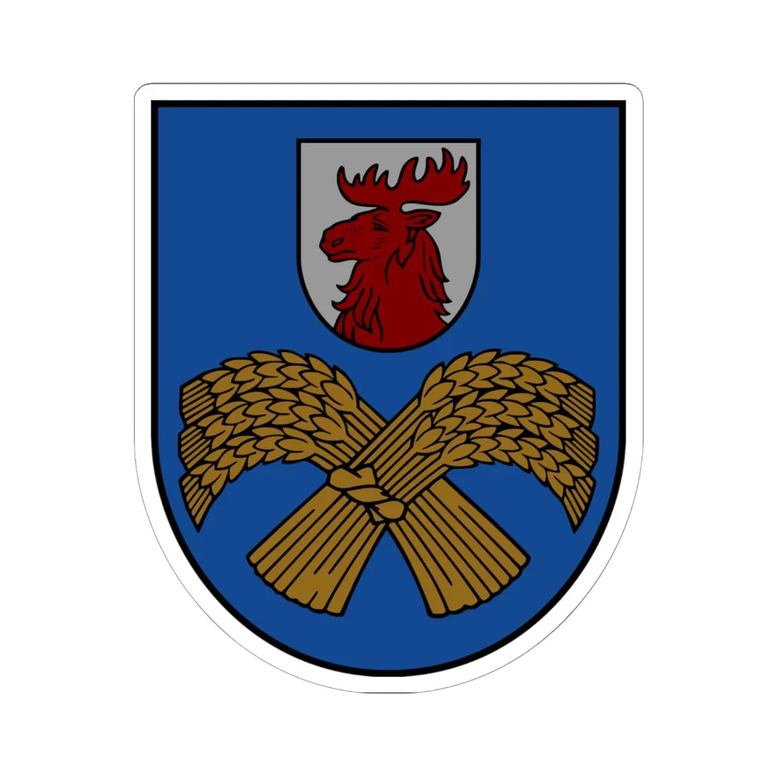 Jelgavas novads COA (Latvia) (Coat of Arms) STICKER Vinyl Kiss-Cut Decal 6 Inch White - The Sticker Space