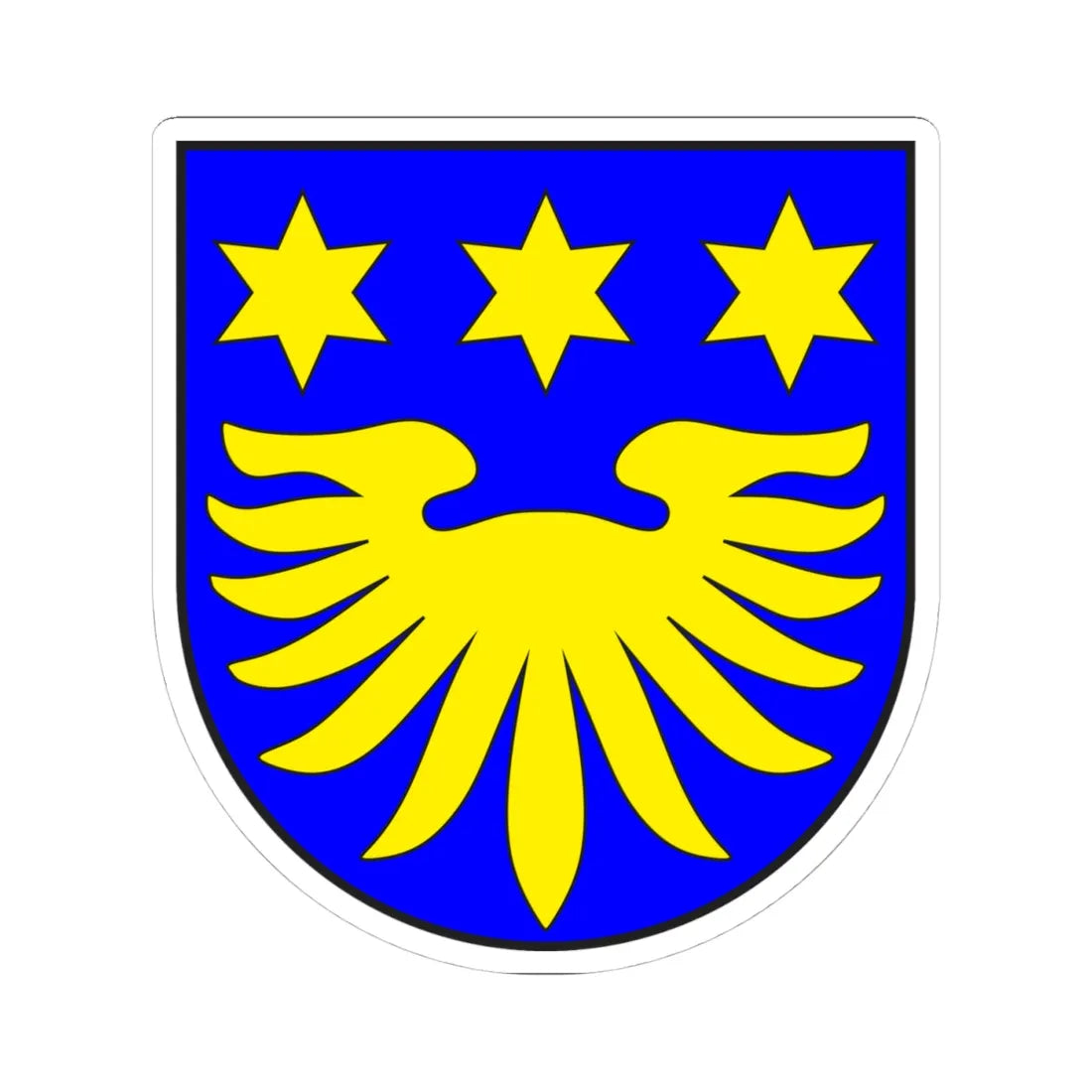 Jenaz Kreis wappen (Switzerland) (Coat of Arms) STICKER Vinyl Kiss-Cut Decal 4 Inch White - The Sticker Space