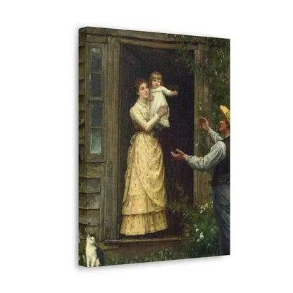 Jennie Augusta Brownscombe (1850-1936) The Homecoming (a classic image of American pioneer life) - 1885 - Canvas Wall Art - The Sticker Space