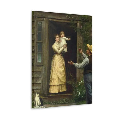 Jennie Augusta Brownscombe (1850-1936) The Homecoming (a classic image of American pioneer life) - 1885 - Canvas Wall Art - The Sticker Space