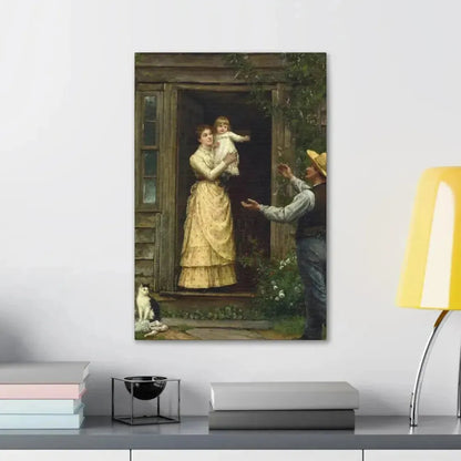 Jennie Augusta Brownscombe (1850-1936) The Homecoming (a classic image of American pioneer life) - 1885 - Canvas Wall Art - The Sticker Space