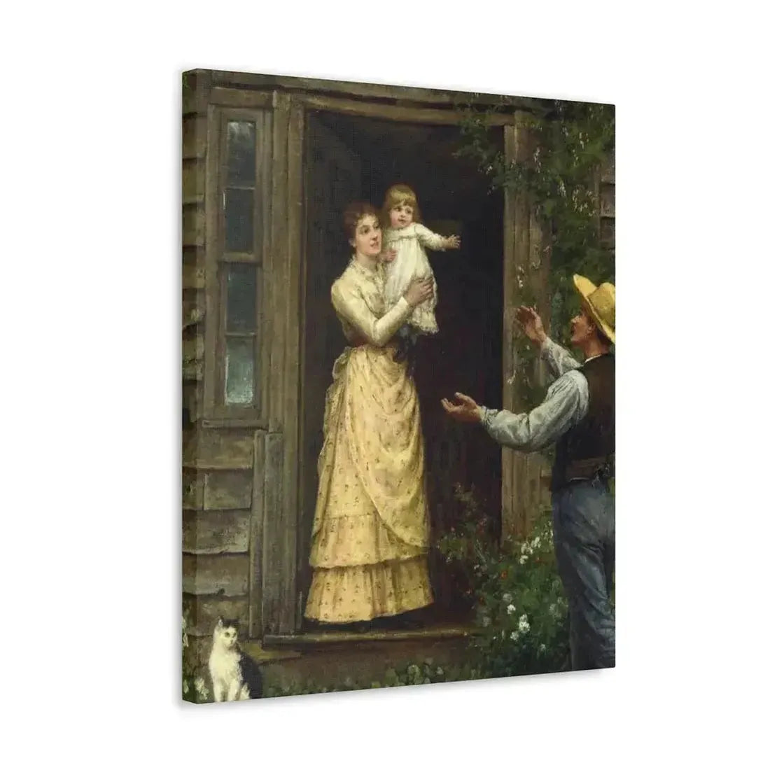 Jennie Augusta Brownscombe (1850-1936) The Homecoming (a classic image of American pioneer life) - 1885 - Canvas Wall Art - The Sticker Space