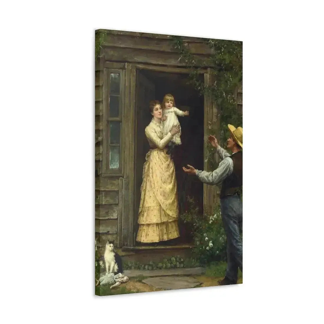 Jennie Augusta Brownscombe (1850-1936) The Homecoming (a classic image of American pioneer life) - 1885 - Canvas Wall Art - The Sticker Space