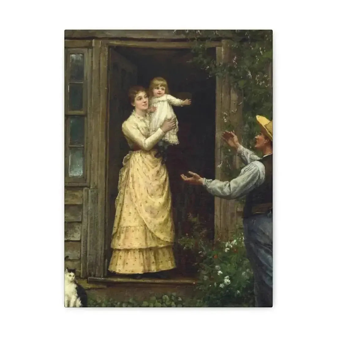 Jennie Augusta Brownscombe (1850-1936) The Homecoming (a classic image of American pioneer life) - 1885 - Canvas Wall Art - The Sticker Space