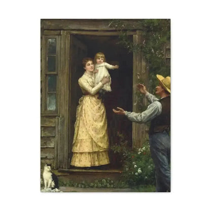 Jennie Augusta Brownscombe (1850-1936) The Homecoming (a classic image of American pioneer life) - 1885 - Canvas Wall Art - The Sticker Space