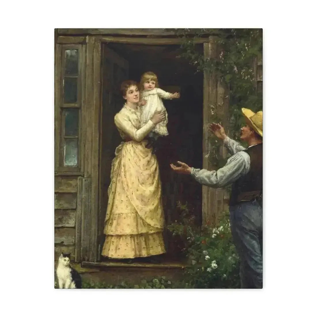 Jennie Augusta Brownscombe (1850-1936) The Homecoming (a classic image of American pioneer life) - 1885 - Canvas Wall Art - The Sticker Space