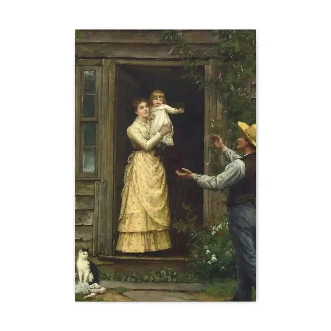 Jennie Augusta Brownscombe (1850-1936) The Homecoming (a classic image of American pioneer life) - 1885 - Canvas Wall Art - The Sticker Space
