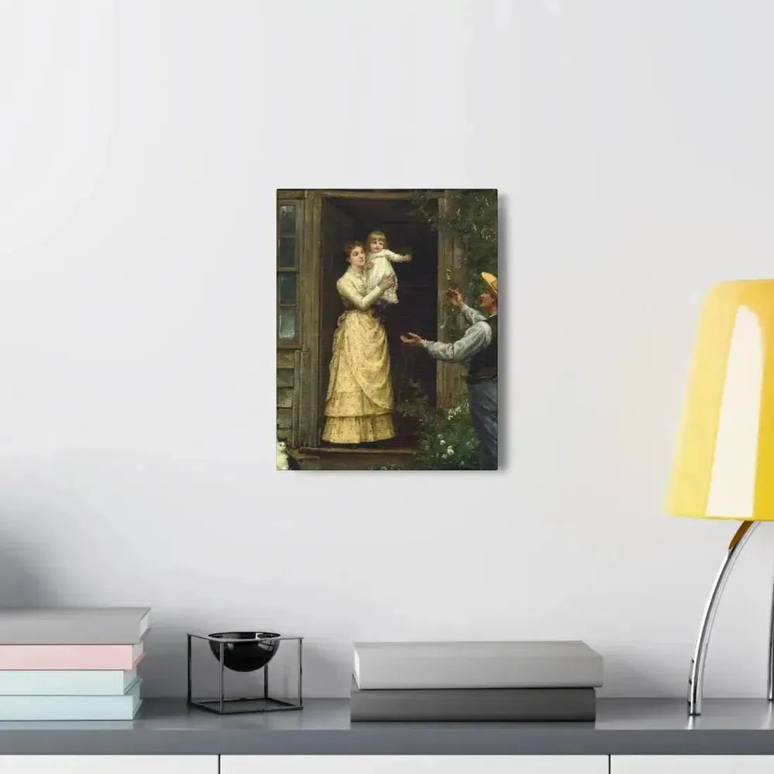 Jennie Augusta Brownscombe (1850-1936) The Homecoming (a classic image of American pioneer life) - 1885 - Canvas Wall Art - The Sticker Space