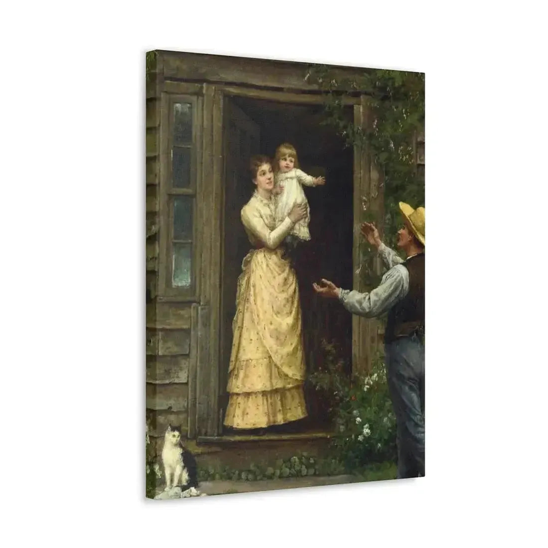 Jennie Augusta Brownscombe (1850-1936) The Homecoming (a classic image of American pioneer life) - 1885 - Canvas Wall Art - The Sticker Space