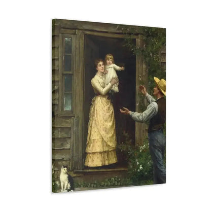Jennie Augusta Brownscombe (1850-1936) The Homecoming (a classic image of American pioneer life) - 1885 - Canvas Wall Art - The Sticker Space