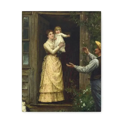 Jennie Augusta Brownscombe (1850-1936) The Homecoming (a classic image of American pioneer life) - 1885 - Canvas Wall Art - The Sticker Space