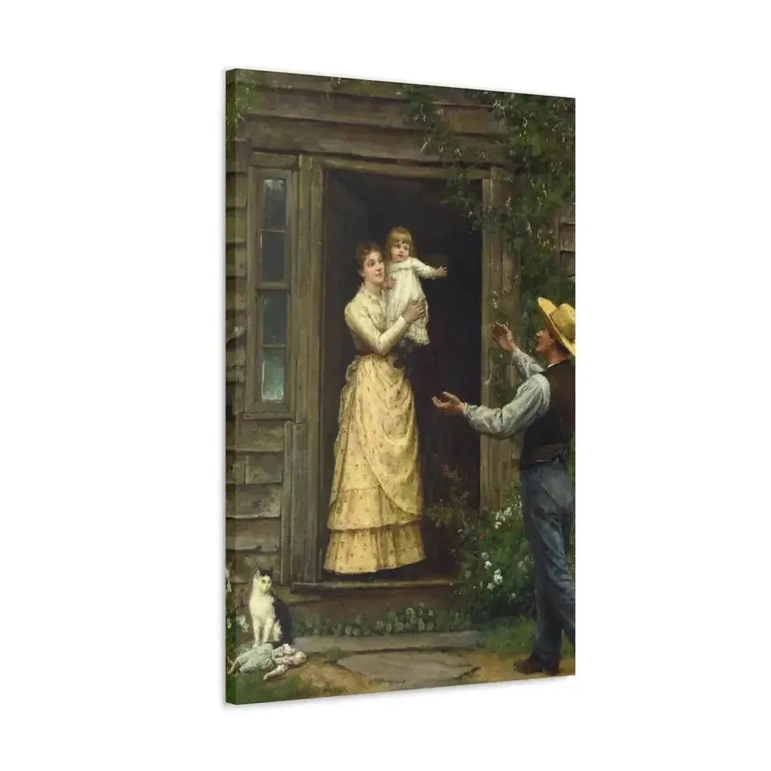 Jennie Augusta Brownscombe (1850-1936) The Homecoming (a classic image of American pioneer life) - 1885 - Canvas Wall Art - The Sticker Space