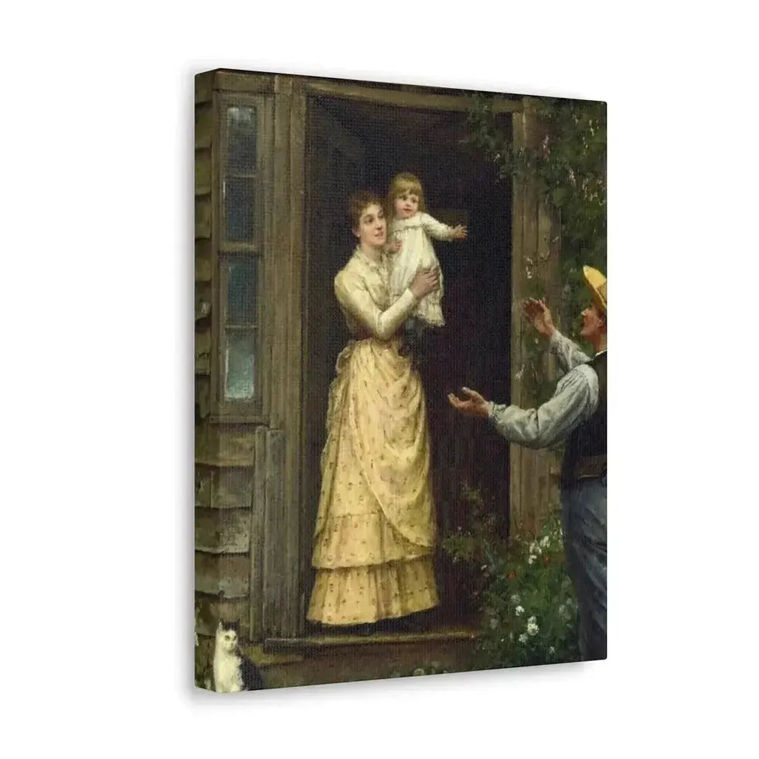 Jennie Augusta Brownscombe (1850-1936) The Homecoming (a classic image of American pioneer life) - 1885 - Canvas Wall Art - The Sticker Space
