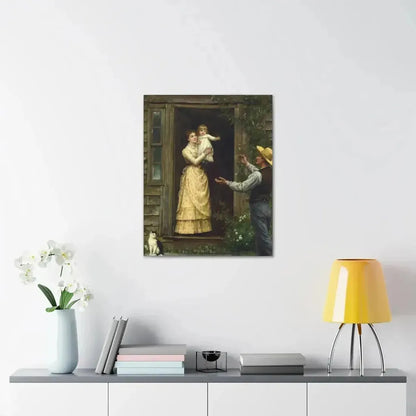Jennie Augusta Brownscombe (1850-1936) The Homecoming (a classic image of American pioneer life) - 1885 - Canvas Wall Art - The Sticker Space