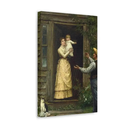 Jennie Augusta Brownscombe (1850-1936) The Homecoming (a classic image of American pioneer life) - 1885 - Canvas Wall Art - The Sticker Space