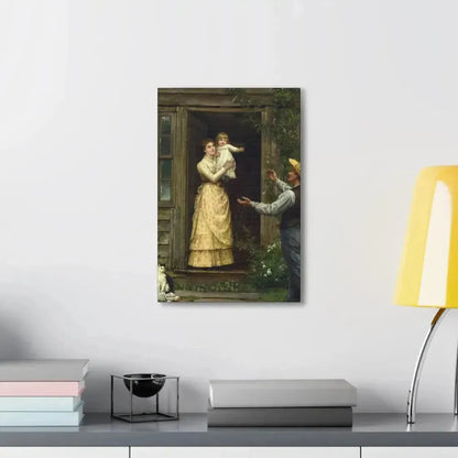 Jennie Augusta Brownscombe (1850-1936) The Homecoming (a classic image of American pioneer life) - 1885 - Canvas Wall Art - The Sticker Space