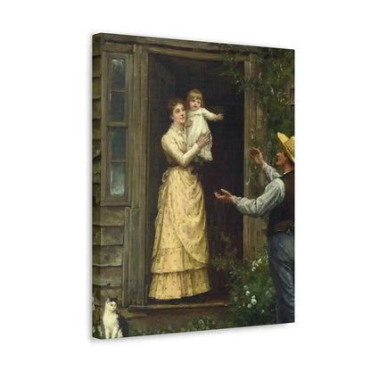 Jennie Augusta Brownscombe (1850-1936) The Homecoming (a classic image of American pioneer life) - 1885 - Canvas Wall Art - The Sticker Space