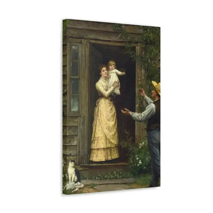 Jennie Augusta Brownscombe (1850-1936) The Homecoming (a classic image of American pioneer life) - 1885 - Canvas Wall Art - The Sticker Space