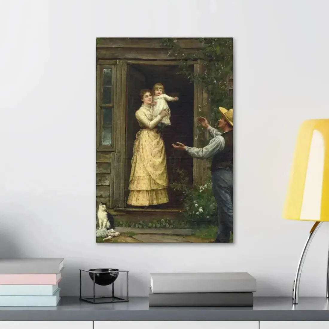 Jennie Augusta Brownscombe (1850-1936) The Homecoming (a classic image of American pioneer life) - 1885 - Canvas Wall Art - The Sticker Space