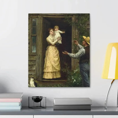 Jennie Augusta Brownscombe (1850-1936) The Homecoming (a classic image of American pioneer life) - 1885 - Canvas Wall Art - The Sticker Space