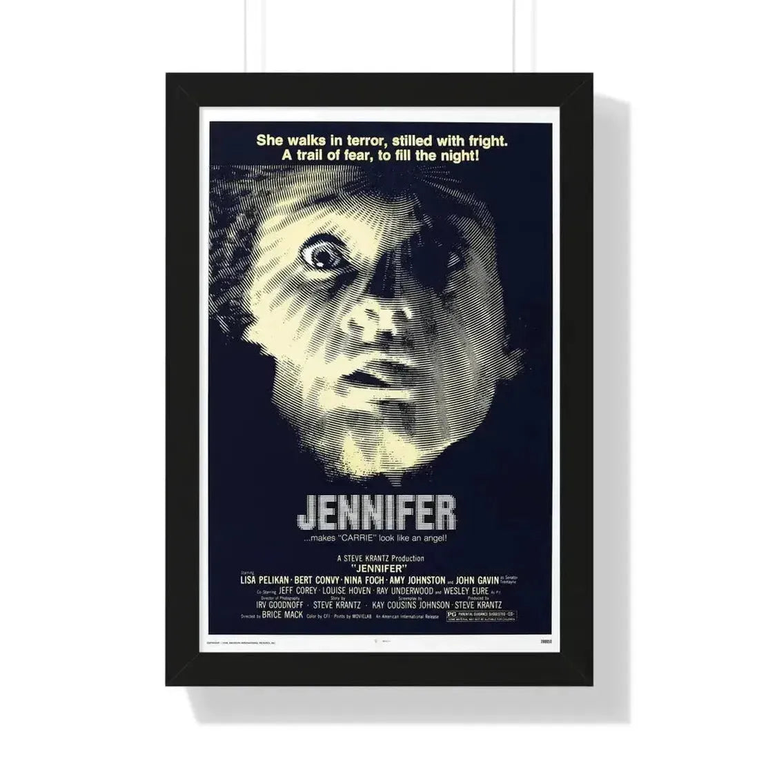 JENNIFER 1978 - Framed Movie Poster 16″ x 24″ Black - The Sticker Space