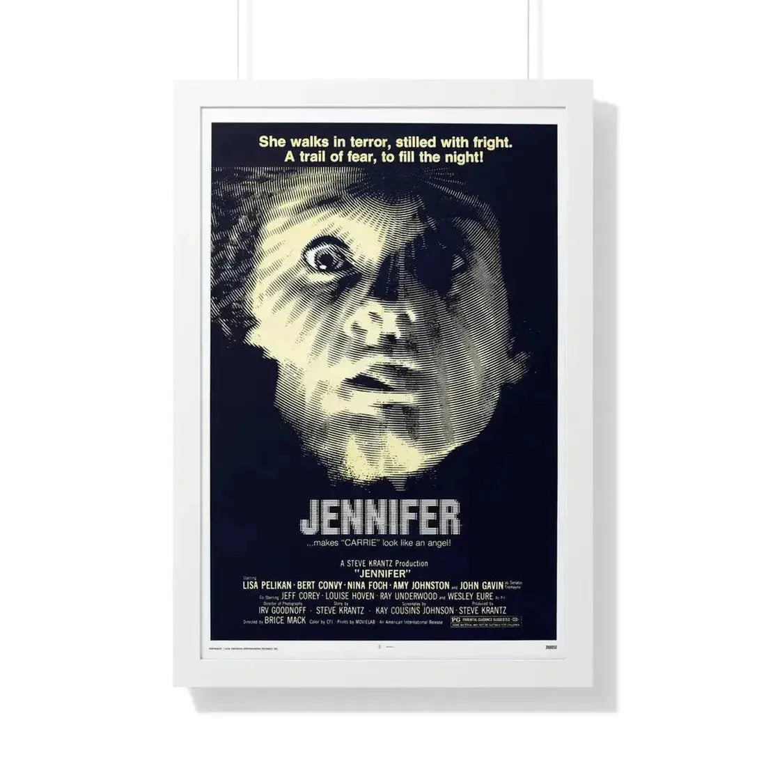 JENNIFER 1978 - Framed Movie Poster 20" x 30" White - The Sticker Space