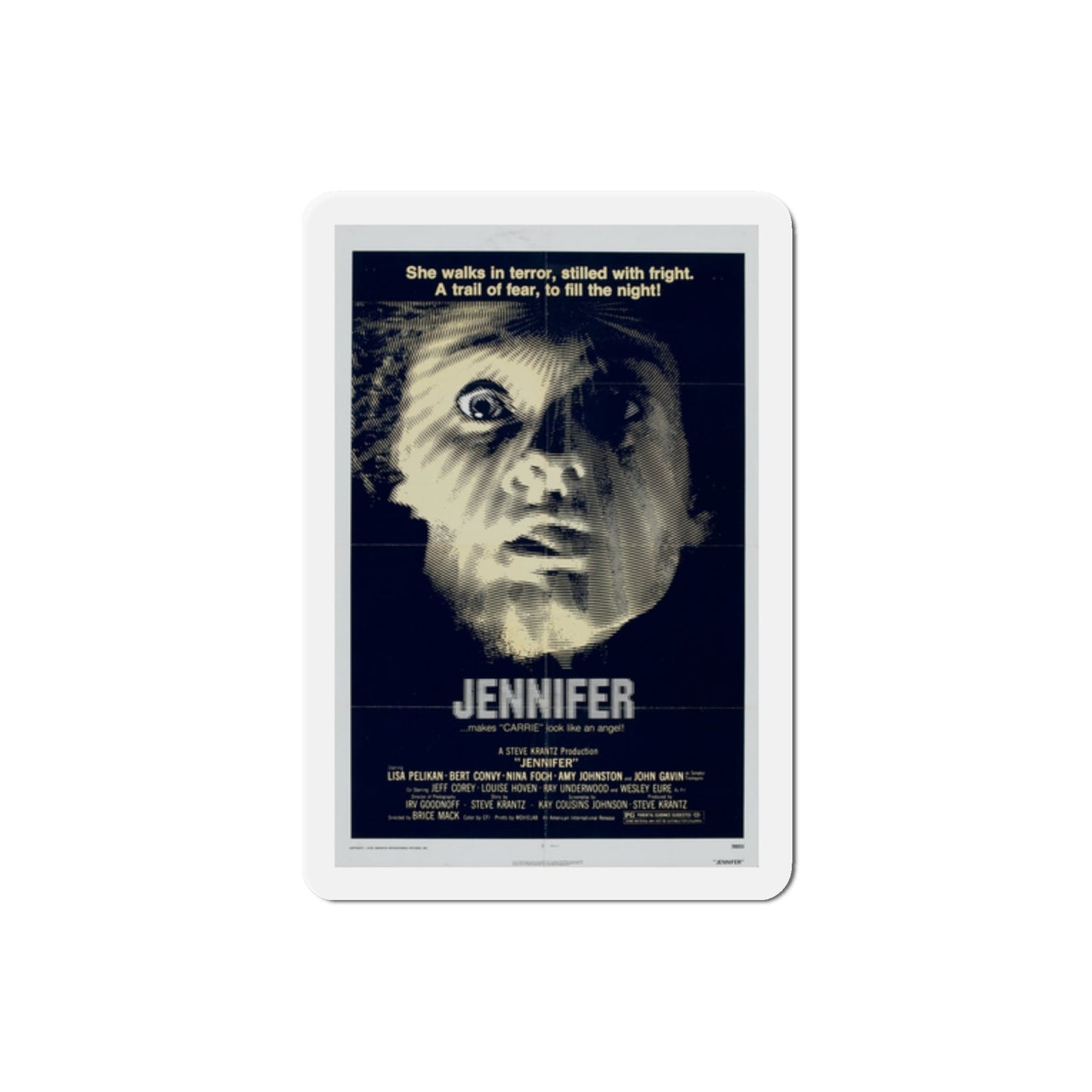 Jennifer 1978 Movie Poster Die-Cut Magnet-2 Inch-The Sticker Space