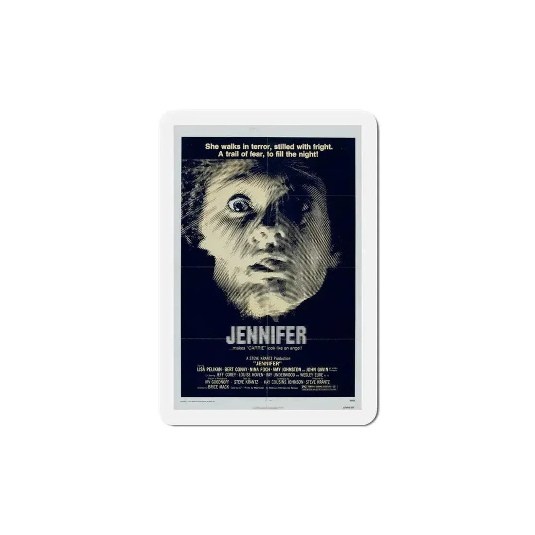 Jennifer 1978 Movie Poster Refrigerator Magnet 6 Inch - The Sticker Space