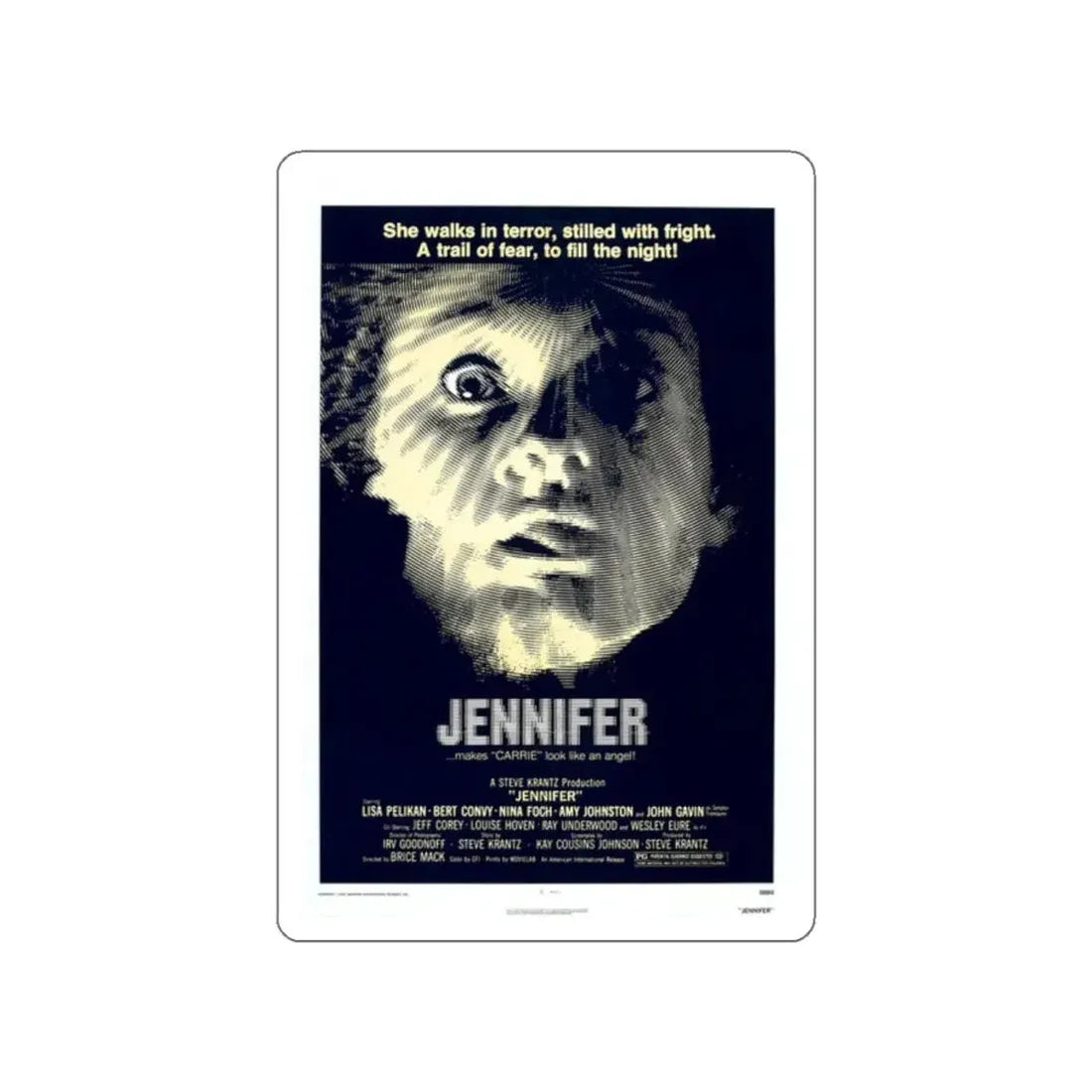 JENNIFER 1978 Movie Poster STICKER Vinyl Die-Cut Decal - The Sticker Space