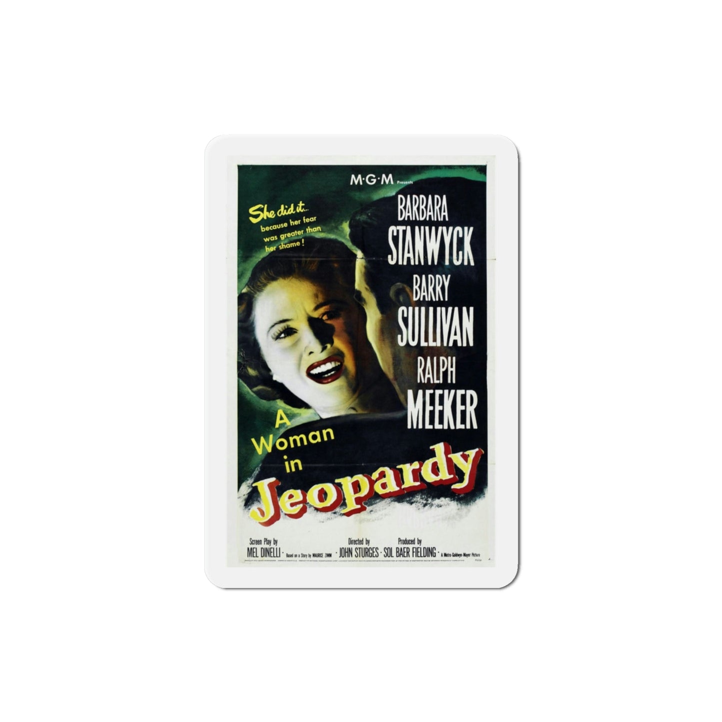 Jeopardy 1953 Movie Poster Die-Cut Magnet-3 Inch-The Sticker Space